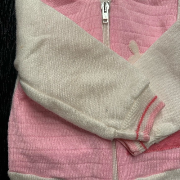 Vintage Rocking Horse Pink Bunny Zip Up Sweater 6/9 months - Picture 8 of 13